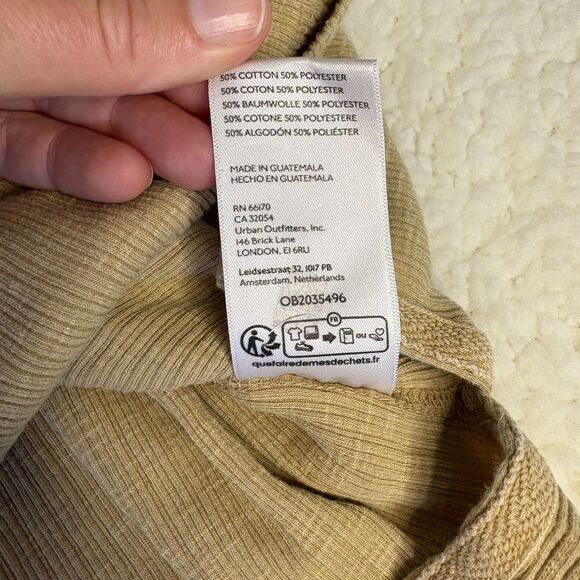 We the Free Oversized Tank Top Women's XL Tan Red Ribbed Boho - Picture 6 of 8